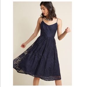 BB Dakota Strike It Lovely Lace Maroon Midi Dress